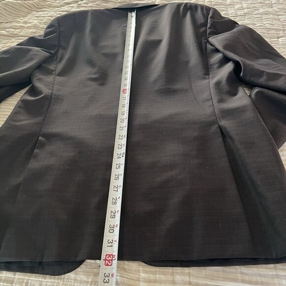 Canali Men 46L US Blazer Two Button Career Suit Jacket Gray Wool Made in Italy - Picture 12 of 12